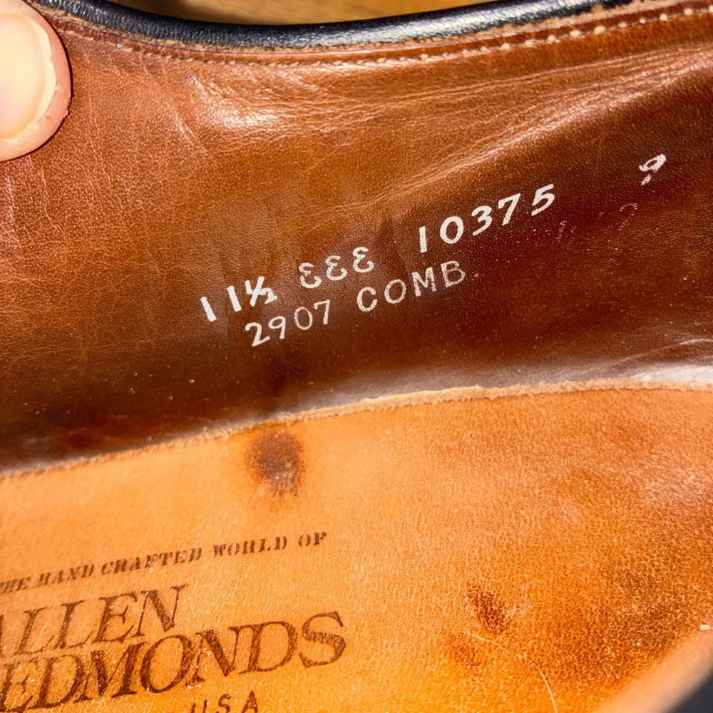 Allen Edmonds Kingswood Wingtip Leather Shoes, Made in USA- mens size 11.5